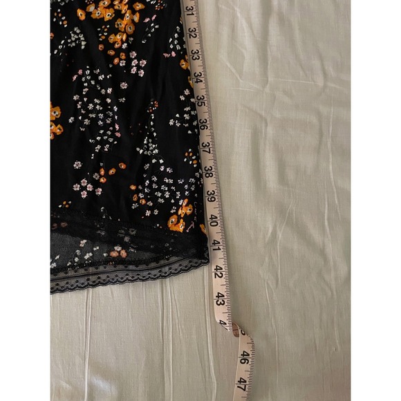 Zadig & Voltaire Floral Maxi Dress Lace Trim Racerback Hi Low SM Boho Dark Fem - Picture 16 of 16